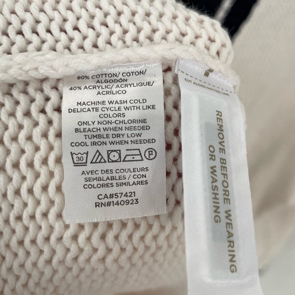 NWT LOFT Tipped Relaxed V-Neck Pocket Mid-Length Knit Cardigan Size Medium. 4 - Picture 8 of 10